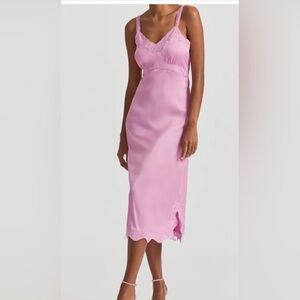 Elegant Pink Satin Dress